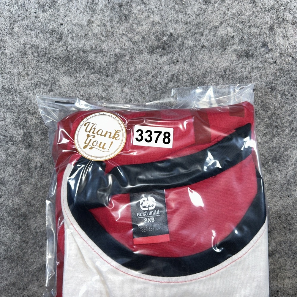 Vintage Ecko Unltd 72 T-Shirt Men's 2XL Red & Black Short Sleeve Rhino Y2K - Picture 9 of 9